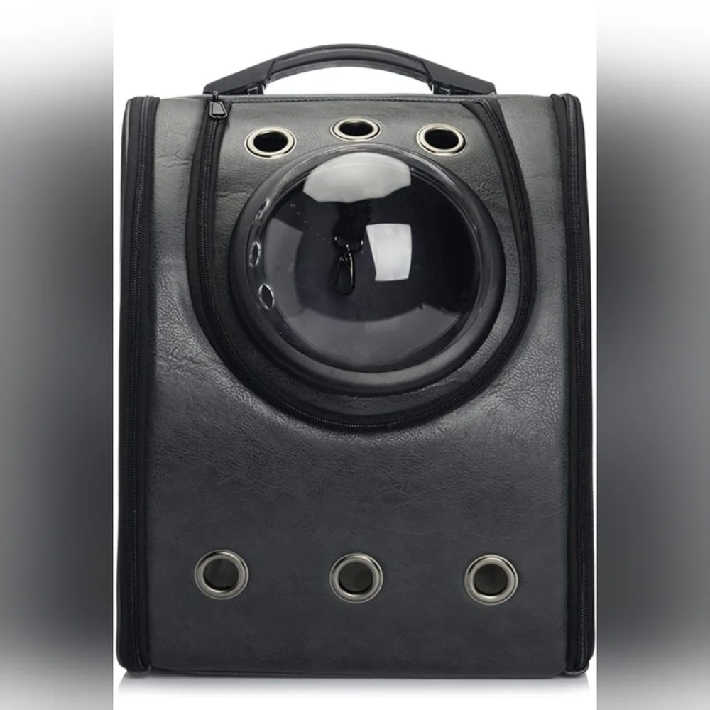 Waterproof pet carrier with bubble port.